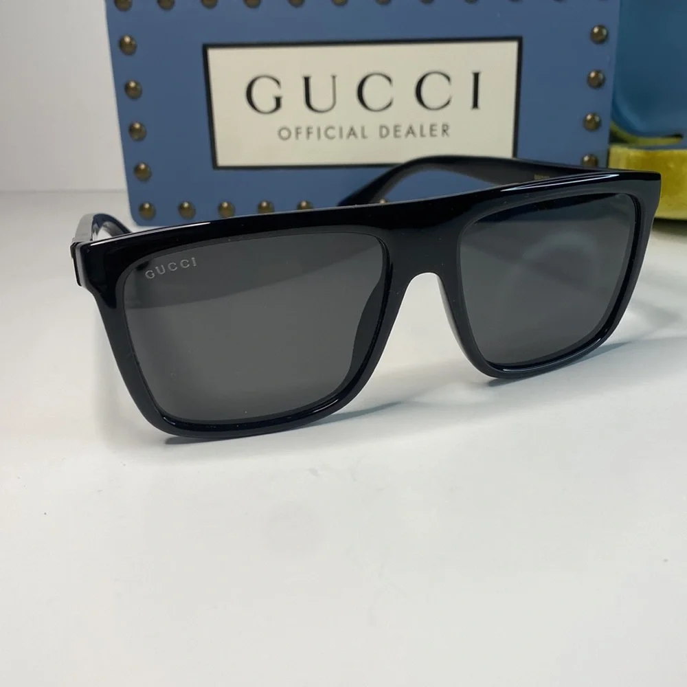 💯 - Authentic- New-GUCCI Grey /Black Browline Men's Sunglasses GG0748S 001 59